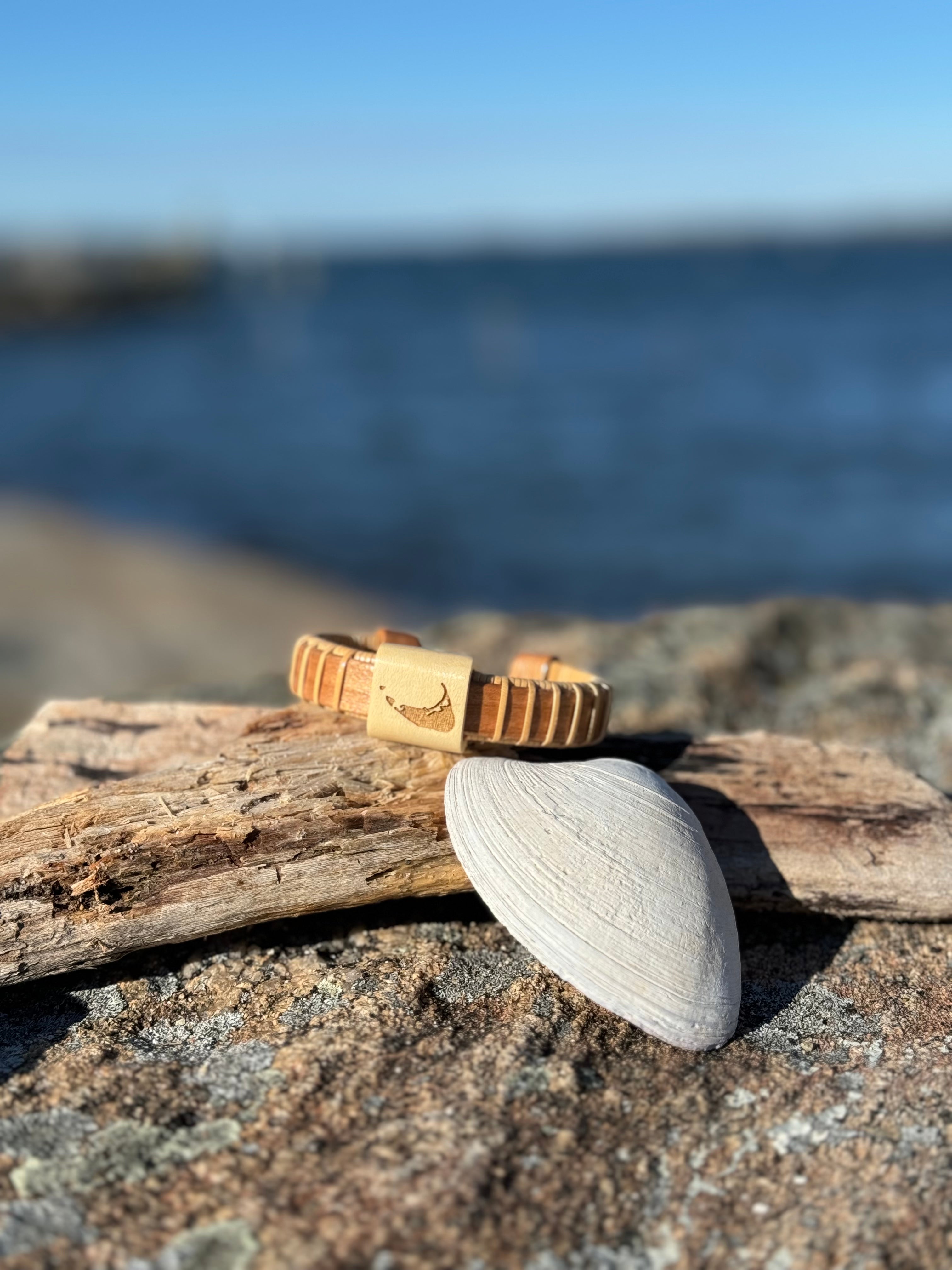 The Nantucket - etched slider cuff bracelet